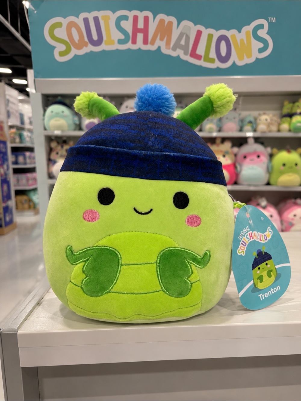 Squishmallows Trenton the Green Bug Plush with Beanie Hat NWT 5” Stuffed Animal